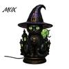 Luce Notturna Decorativa di Halloween Gatto Nero Cappello da Strega Lampada da Tavolo, con Luce Viola Onirica, Ornamento Gotico Estetica Oscura Ornamento Retrò, per Camera da Letto