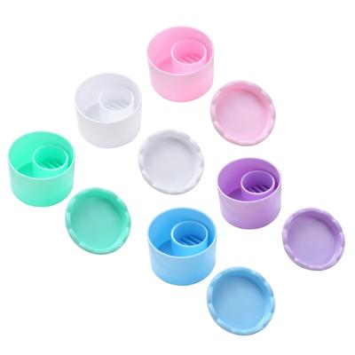 Multi Compartment Acrylic Nail Brush Cleaning Cup Easy Cleaning For Glittering Storage And Art Tool Maintenance