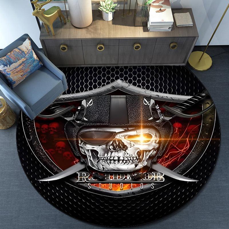 Las Vegas Raiders Round Rug for Livingroom,Bedroom, Palyroom, Chair Rug, Area rug, Circle Carpet, Large Size Fan Christmas gift