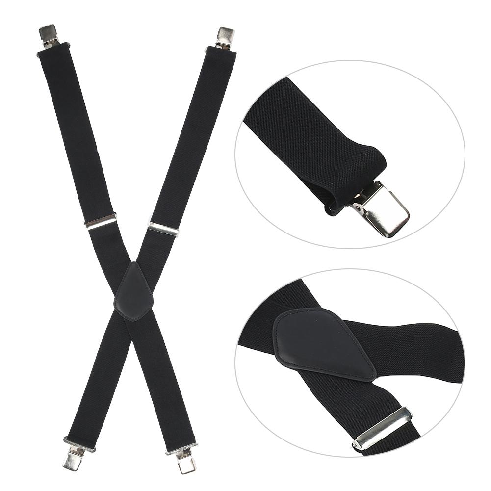 50mm Wide Suspenders Strap Clip X Type Elastic Heavy Duty Men S Strip Sling Decor