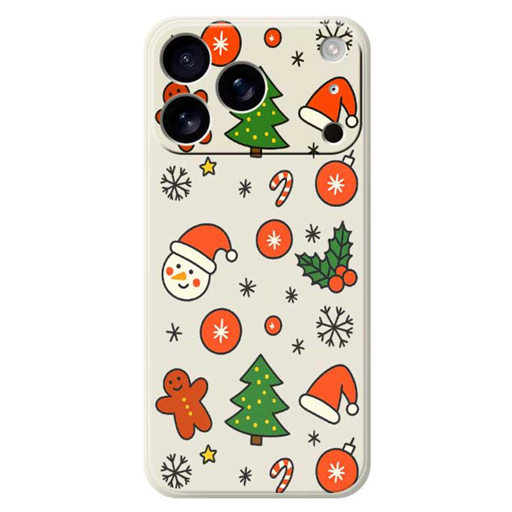 

For iPhone 17 Pro Case Lovely Christmas Pattern Printing Straight Edge TPU Phone Back Cover A