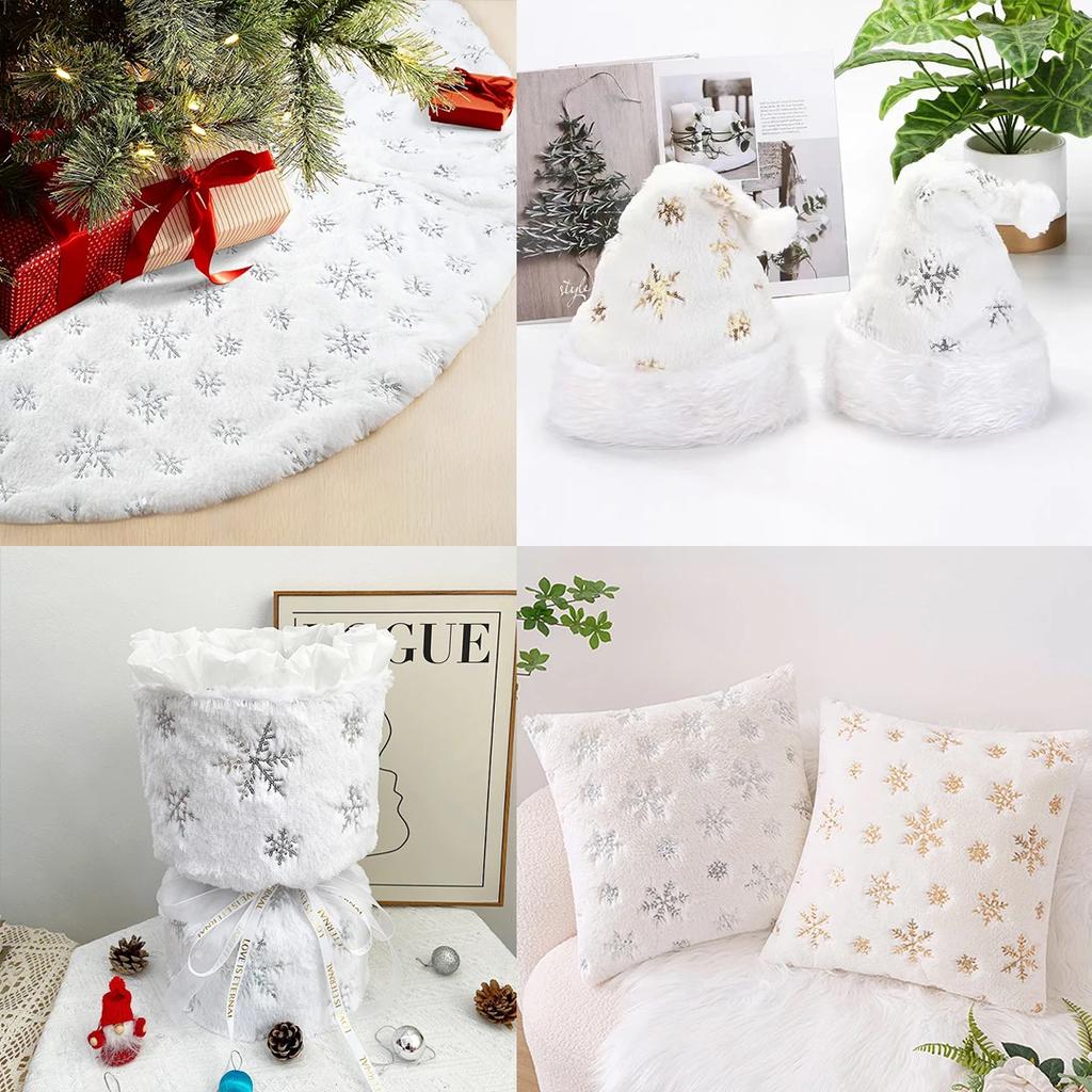 150x200cm/50x50cm PV Velvet Gilded Snowflake Velvet Fabric For Christmas Decoration Pillow Cover Women's Hoodie DIY Sewing Cloth