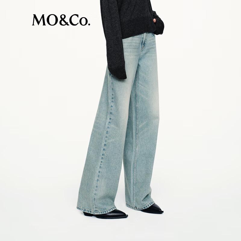 MO&Co. Women's Fall 2025 Rhinestone Loose Straight Jeans