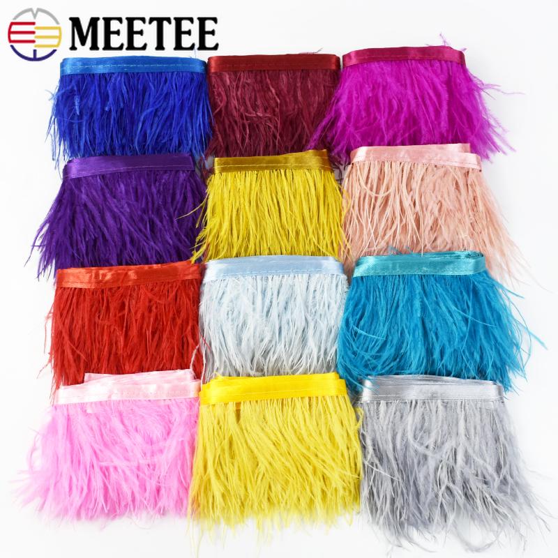 Feather2/5M 6cm Fringe Tassels for Skirt Latin Dress Feather Decorative Lace Trim Clothing Trimmings Fringes DIY Sewing Accessories