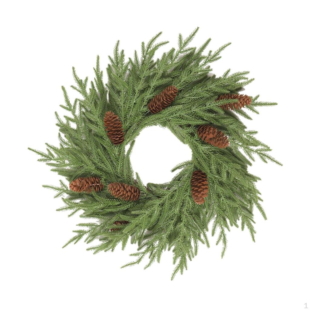 Christmas Wreath Winter Garland Xmas Centerpiece,Festival Gift,Artificial Greenery Wreath, Front