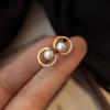 ED442 2025 New Bestseller Pearl S925 Sterling Silver Gold Plated Earrings & Ear Clips-Light Luxury High-End Party Style
