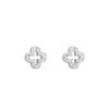 925 Sterling Silver Plated 14K Gold Black  White Zircon Flower Earrings for Women Exquisite Luxurious Party Ear Accessories