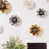 Blooming Flowers Porcelain Wall Hanging Ornaments Living Room Background Display Ceramic Peony Flower Wall-mounted Decorations