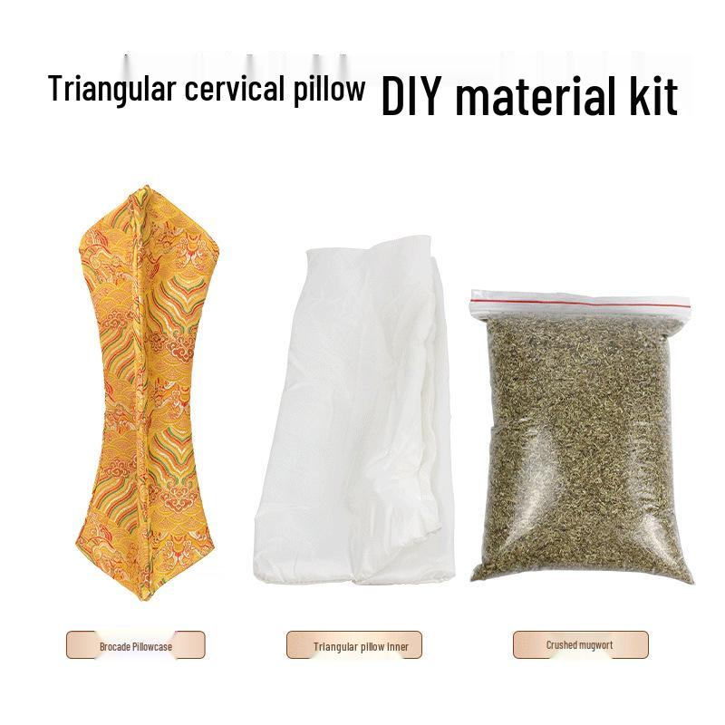 Mugwort Buckwheat Cervical Pillow - Detachable Neck Support for Sleep Health and Moxibustion.