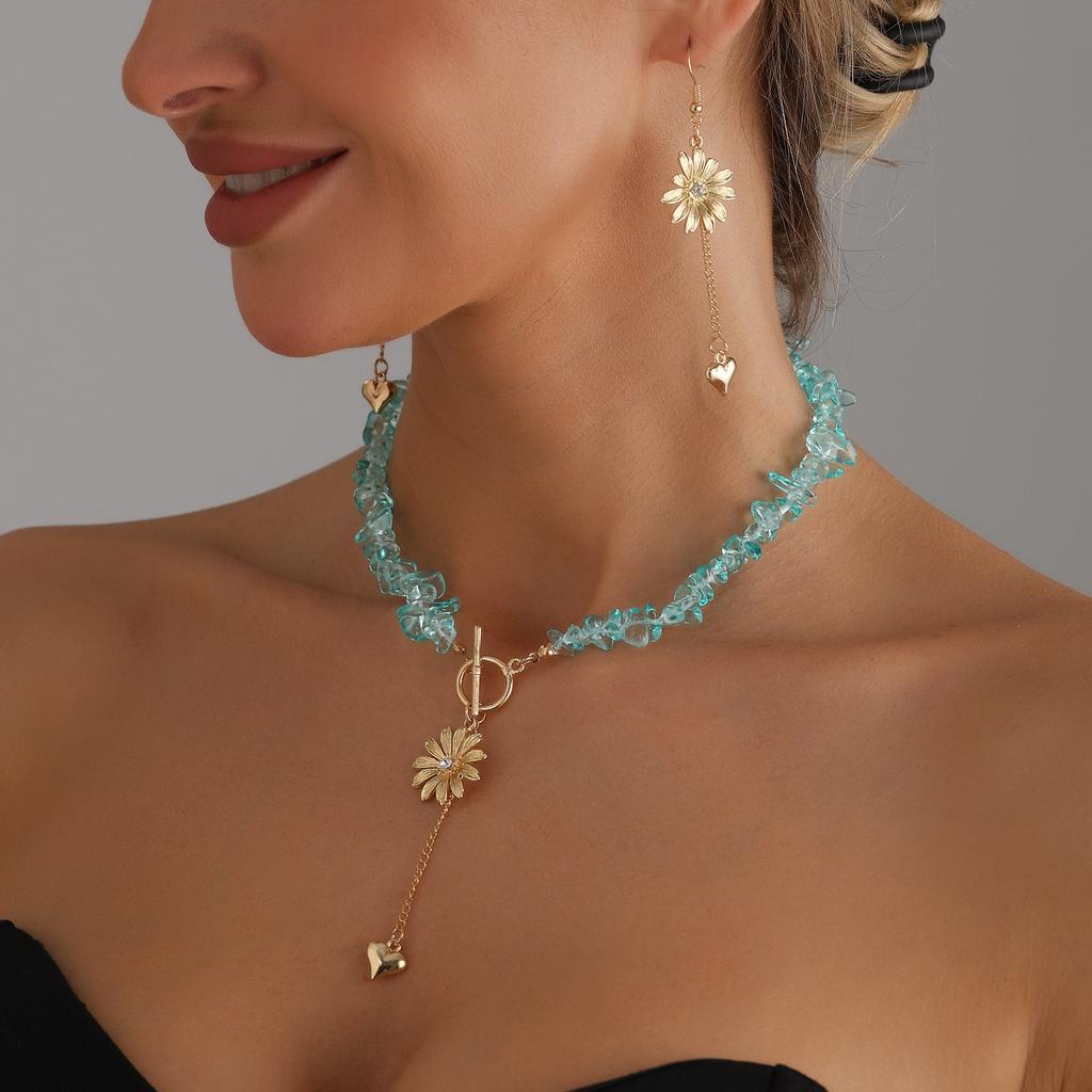 Forest Ins Shaofeng Daisy Love Tassel Necklace Versatile OT Buckle Necklace