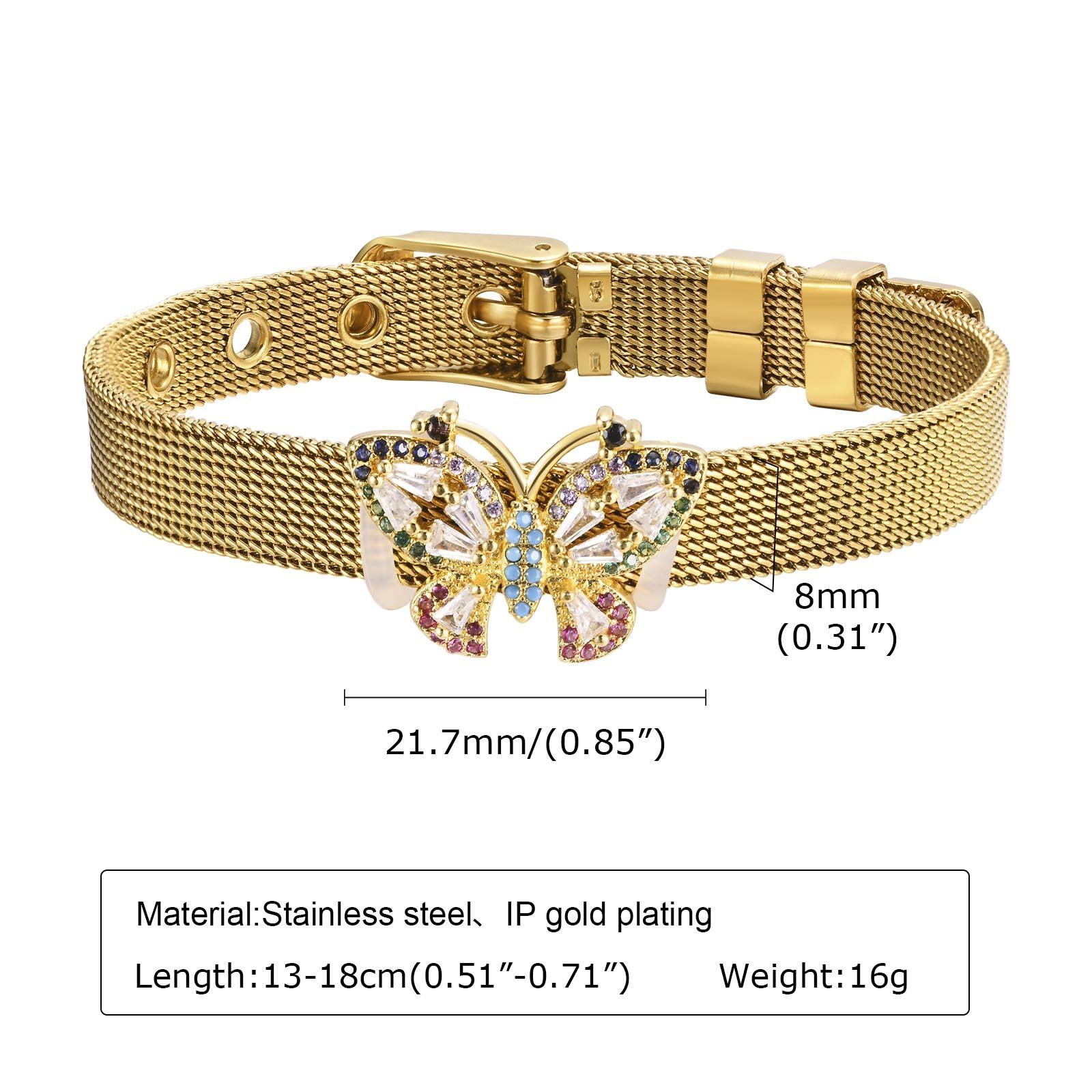 

Women s Trendy Bands Cuff Wristband Bracelets, Gold Color Stainless Steel Tree of Life Butterfly Eyes CZ Stone Charms Bracelet