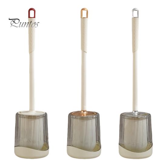 Cepillo de Inodoro con Soporte Plástico Cepillos de Inodoro de Baño Cabezal de Cepillo Fino Mango Extendido Montable en Pared Cepillo para Taza de Inodoro