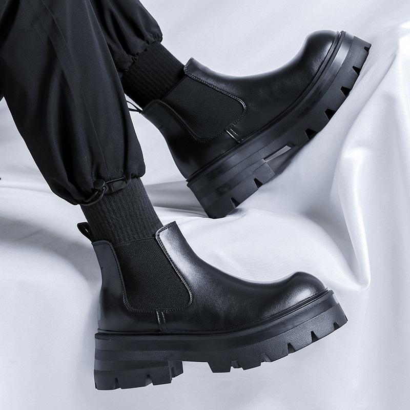 New Chelsea boots men's new British low-top cigarette tube men's high-end thick-soled Martin boots 7367-Y