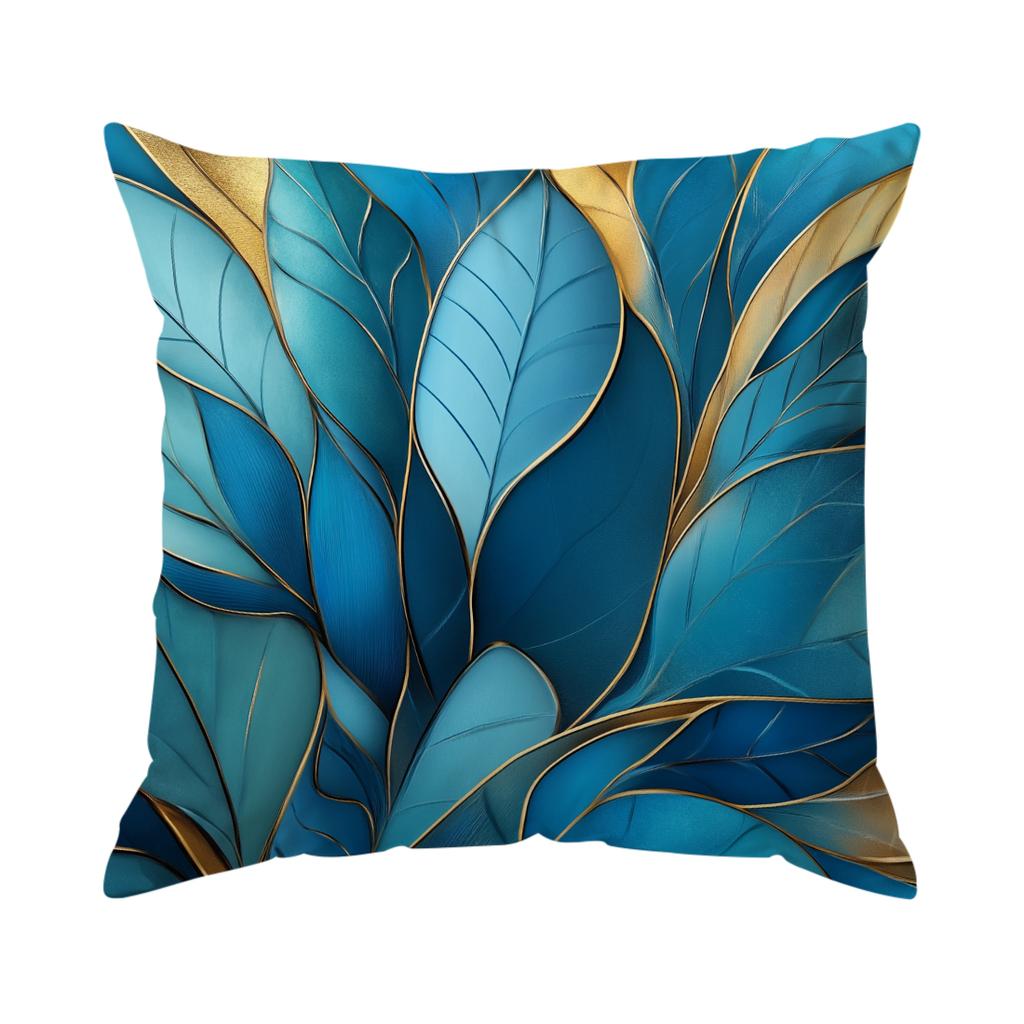 1/4pcs Abstract Turquoise Leaf Cushions Pillowcase Polyester Cushion Cover Throw Pillow Pillowcover Home Car Sofa Decor