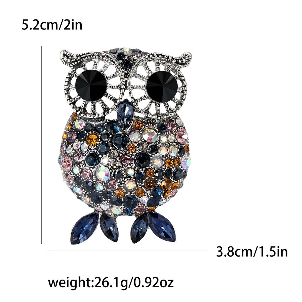 Personalized Retro Owl Brooch Fashion Elegant Rhinestone Bird Pin Clothing Accessories