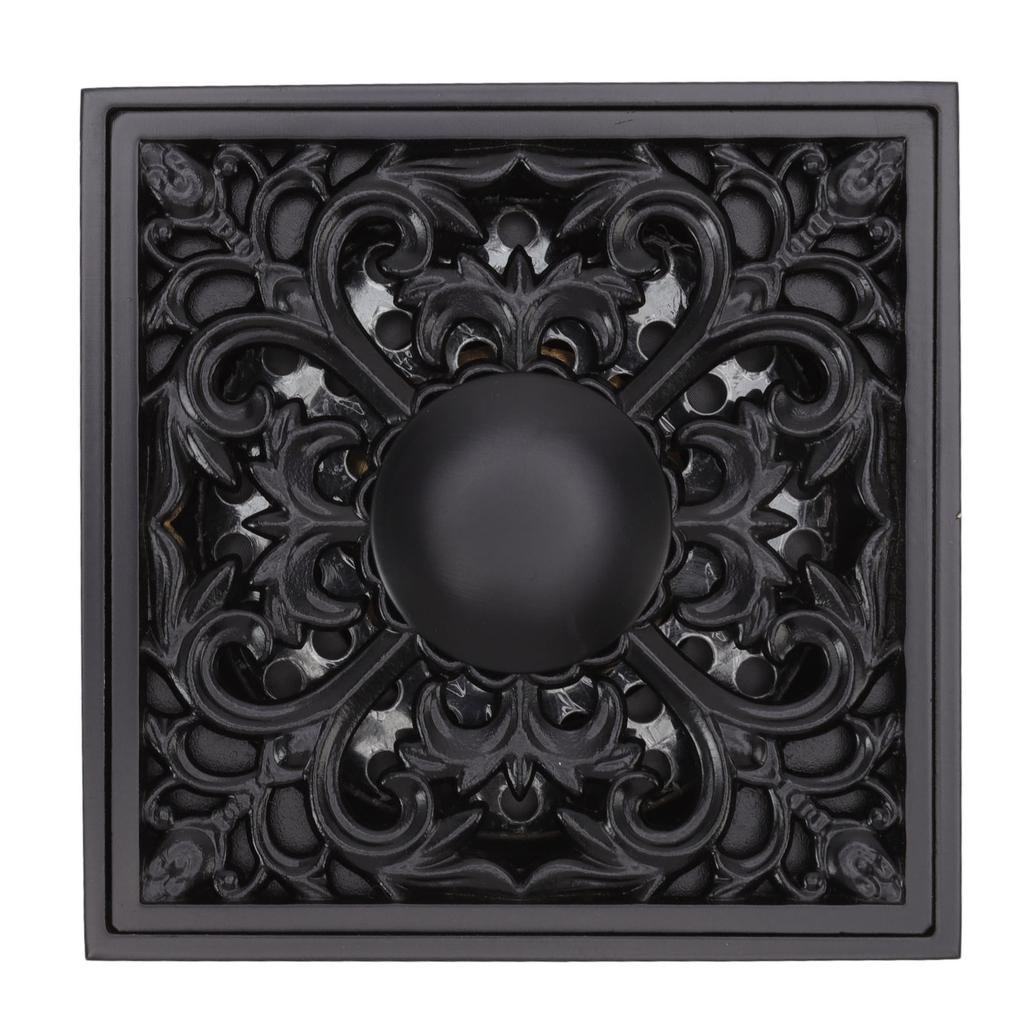 Floor Drain Quadrate Antique European Style Copper Stainless Steel Odor Proof Insect Proof for Bathroom Kitchen