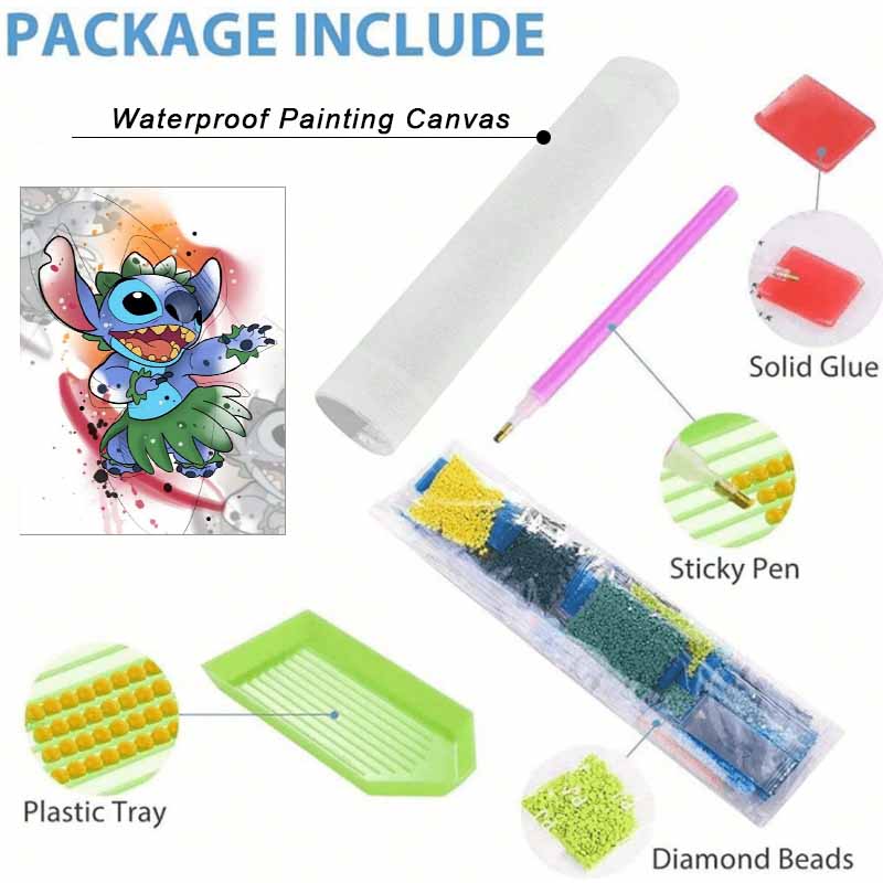 Disney Diamond Painting Kit Unframed Stitch Hawaiian Classic Style Home Decor Craft, Perfect Gift Idea