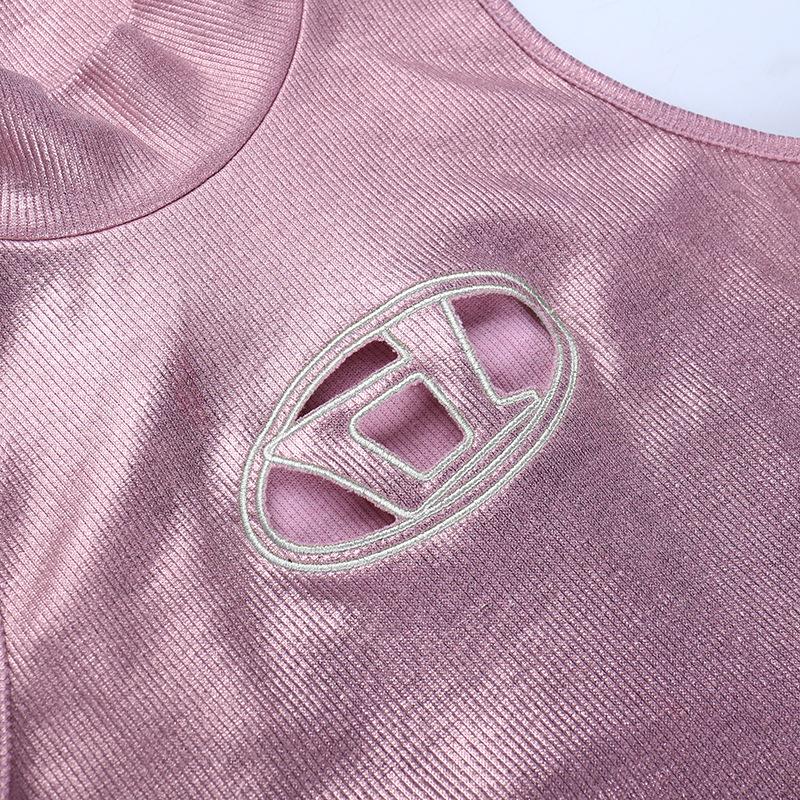 Europe and The United States Sexy Girl Dress High Collar Sleeveless Slim Short Leather Skirt Female