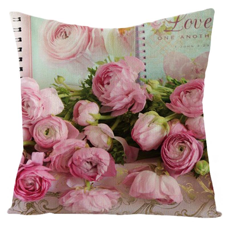 

New Waterproof Linen Pillowcase American Rose Outdoor Pillowcase 45*45cm