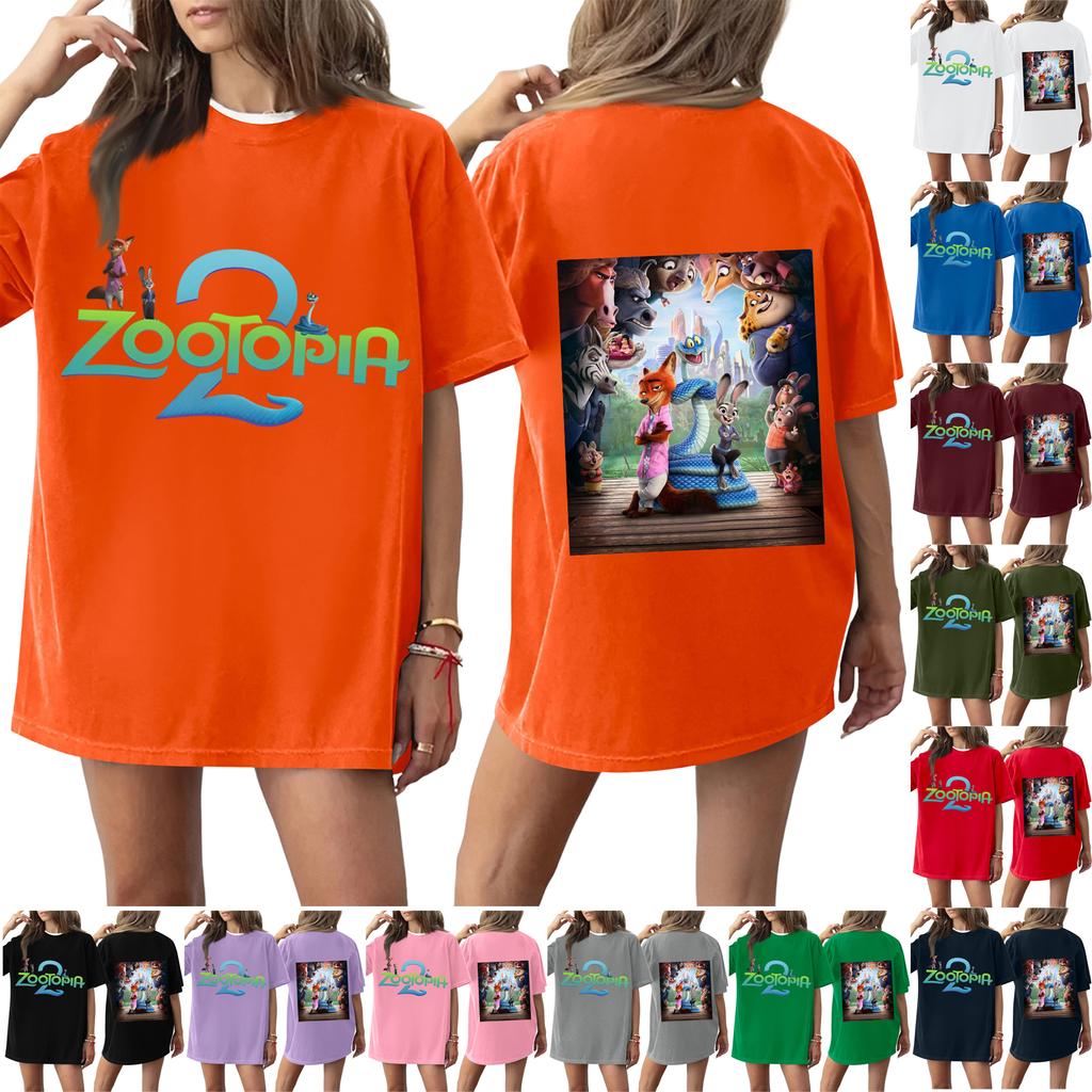 Women's Casual Fashion Round Neck Printed Short Sleeve T-Shirt Top