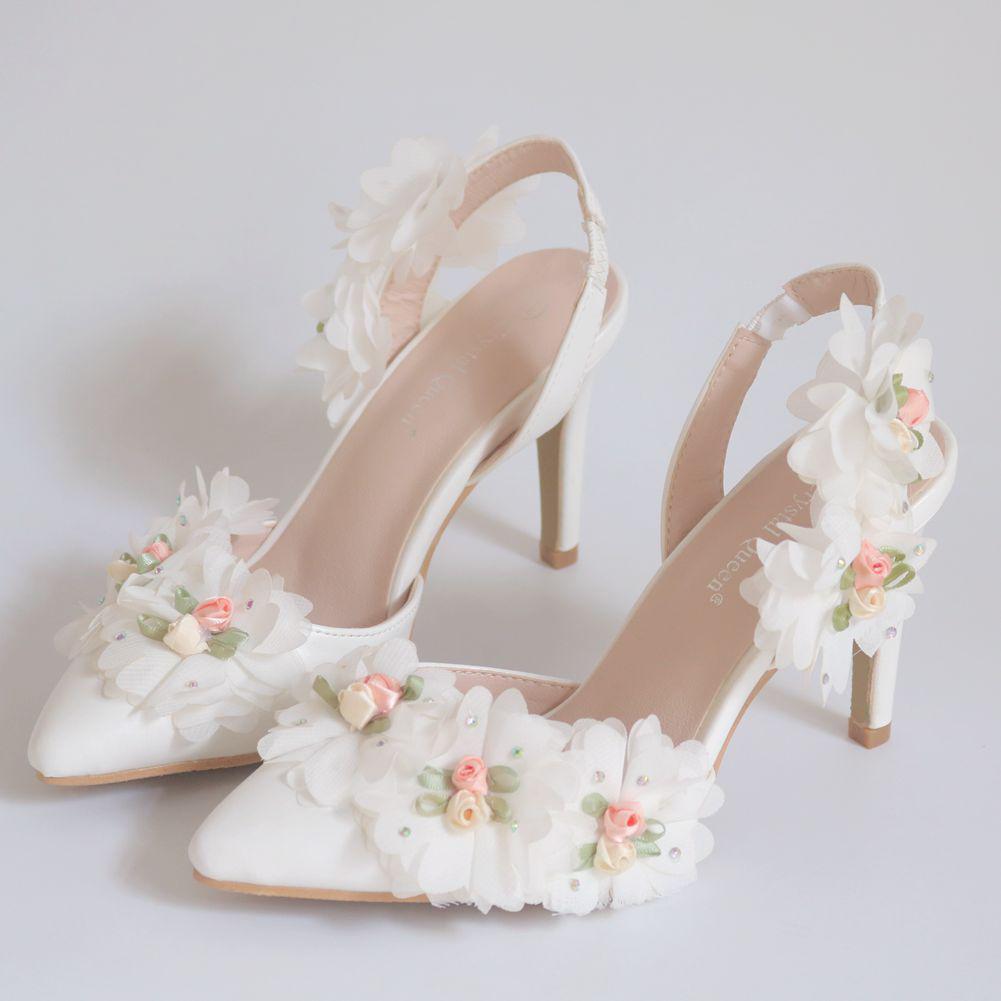 Crystal Queen Elegant Shoes Adults Sandals Wedding Bridal Shoes Pointed