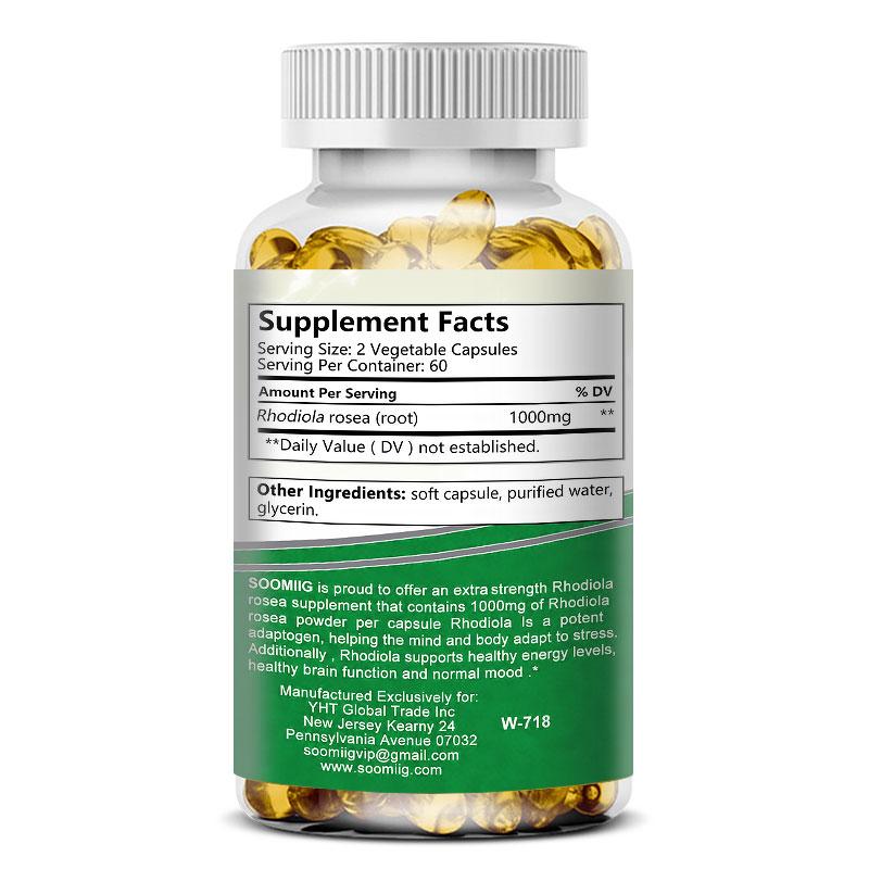 Rhodiola Rosea (Radice) Integratori da 1000 mg Ultra Forza Adattogeno 120 Capsule