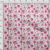 oneOone Cotton Flex Fabric Leaves & Peony Floral Print Fabric By The Yard 40 Inches