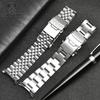 20MM 22MM Para SEIKO SKX007/009 SKX173/175 reloj plateado para hombre pulsera de reloj de acero inoxidable Hebilla plegable para reloj Correa + Herramienta