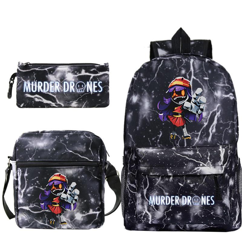 Murder Anime Peripheral Printed Children's School Bag Set Cross-border Leisure Student Backpack Three-piece Set