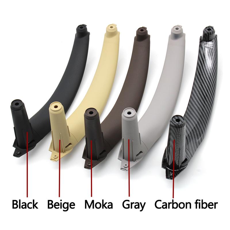 4PCS Set Car Front Driver Door Handle Armrest Cover Interior Door Pull Handle Panel Trim Cover For BMW X5 X6 E70 E71 2007-2013