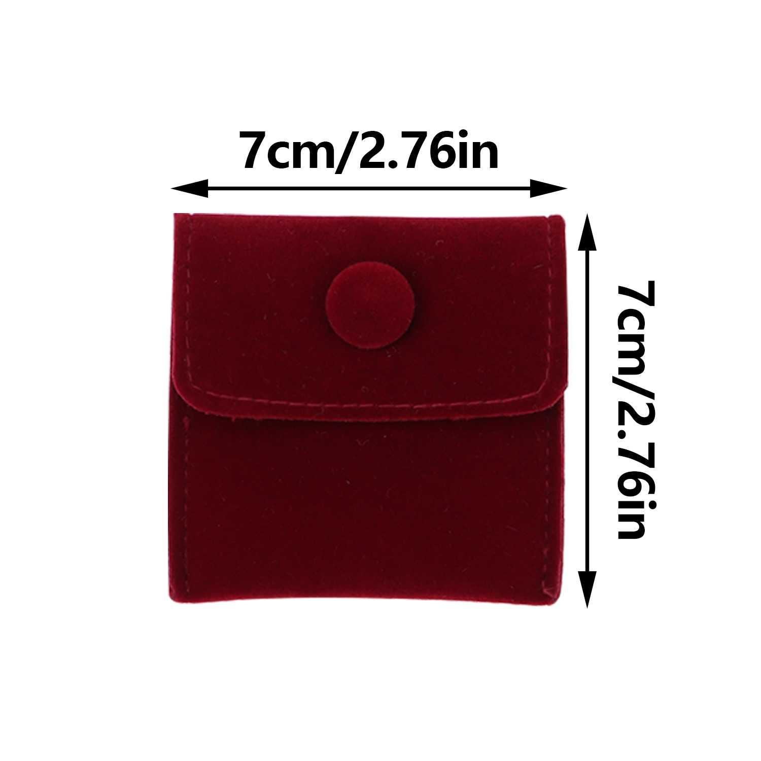 

Dust Protect Portable Soft Velvet Gift Jewelry Bag Snap Button Packaging Bag Necklace Earrings Bracelet Ring Storage Pouch 1pcs