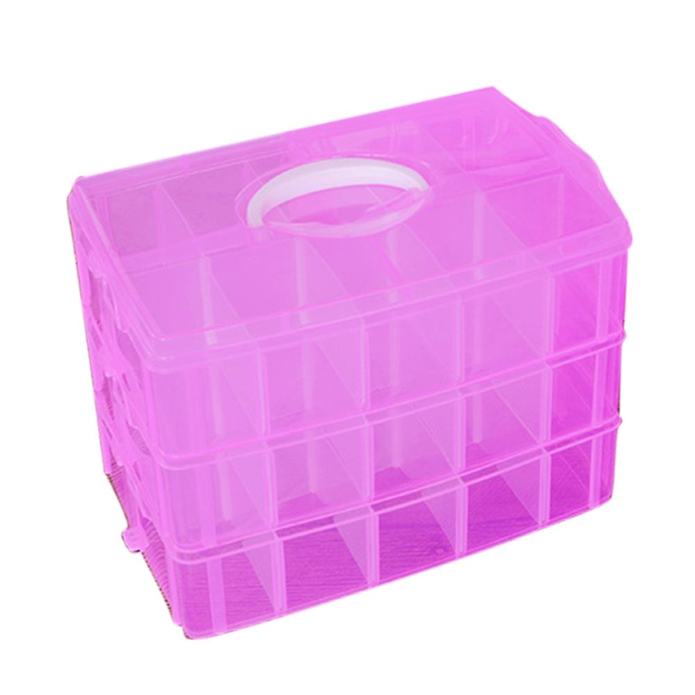 Puntos 3-vrstvý průhledný šperkový korálek Pilulky Řemeslný úložný organizér Přihrádka Pouzdro