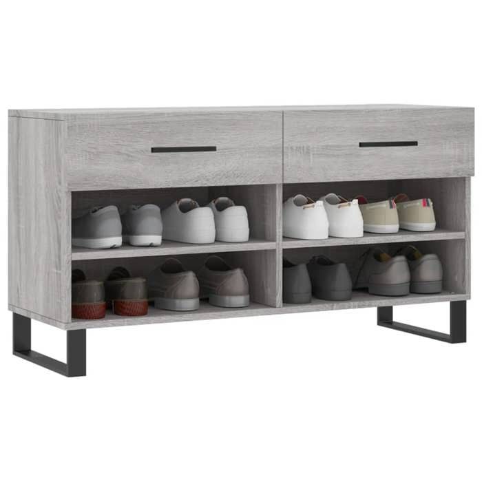 VidaXL Shoe Bench, Shoe Cabinet with 4 Shelves and Legs, Shoe Rack with 2 Drawers Living Room, Modern, 829770