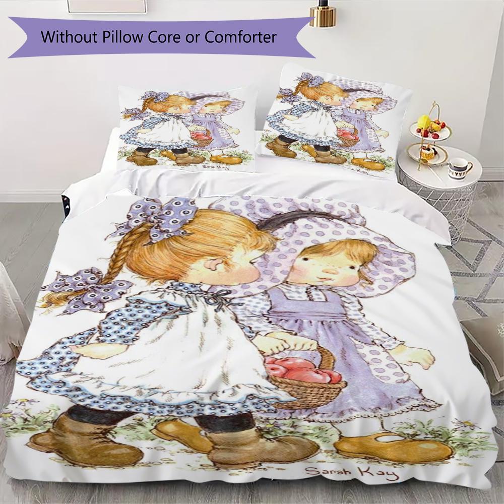

Sarah Kay Pattern Bedding uilt Set uilt Cover Pillowcase Home Decoration Birthday Gift (1 * duvet cover + 2 * pillowcase without core)142 155x200cm