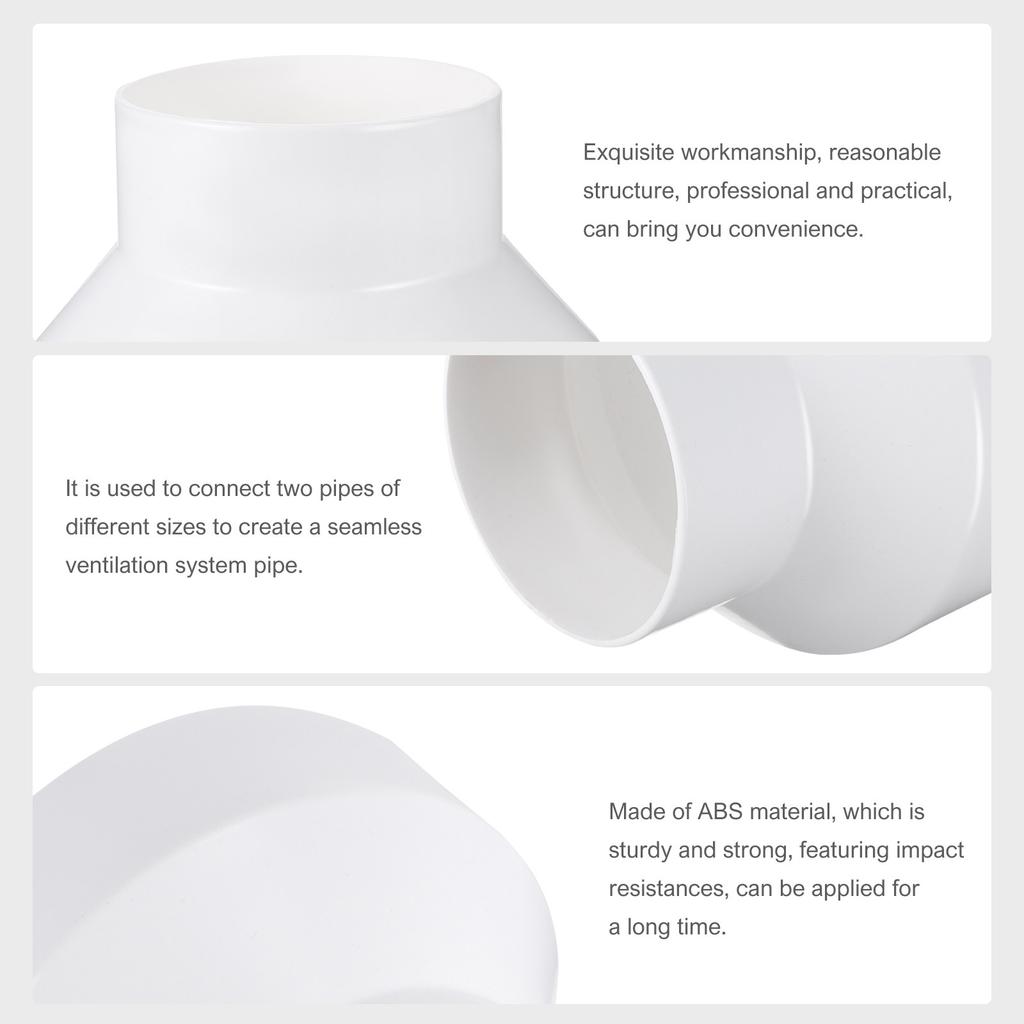 Duct Reducer ABS Plastic Ventilation Pipe Adapter 150Mm To 100Mm Straight Duct Connector Exhaust Adapter for Dryer Extractor Fan