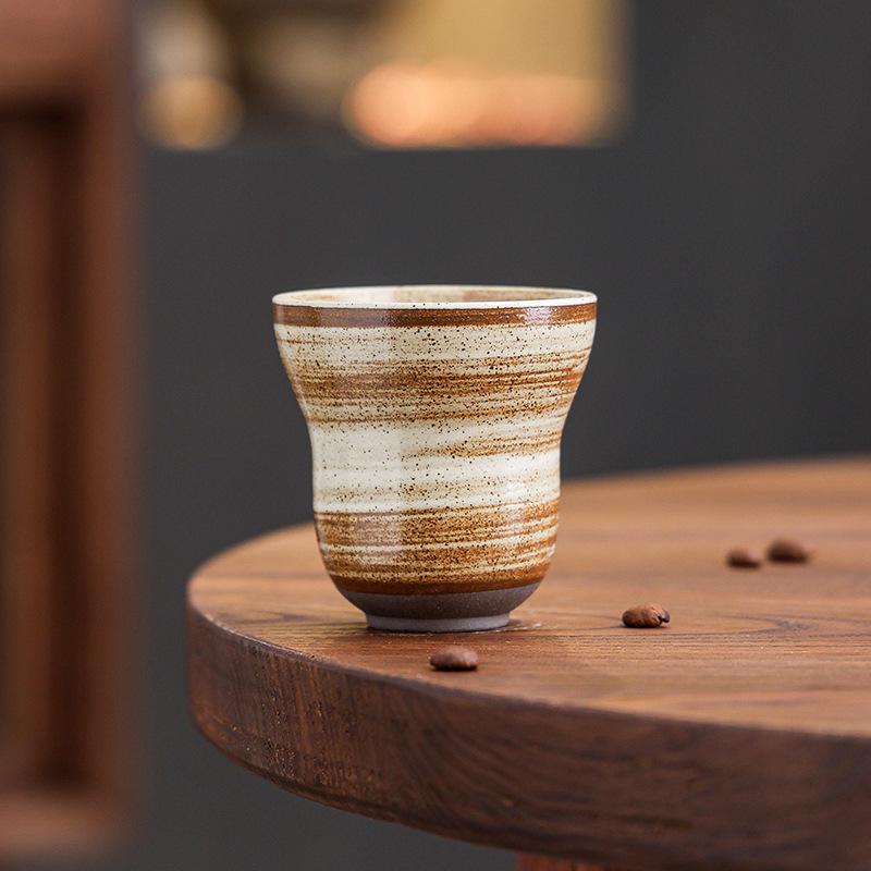 Retro Ceramic Coffee Cup Hand Brewed American Latte Latte Flower Cup Coarse Pottery Water Cup Creative Teacup