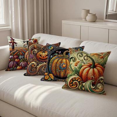 Colorful Pumpkin-themed PillowcasesSuitable for Sofa Car Bedroom Decorative Cushion Cover Pillow Cover