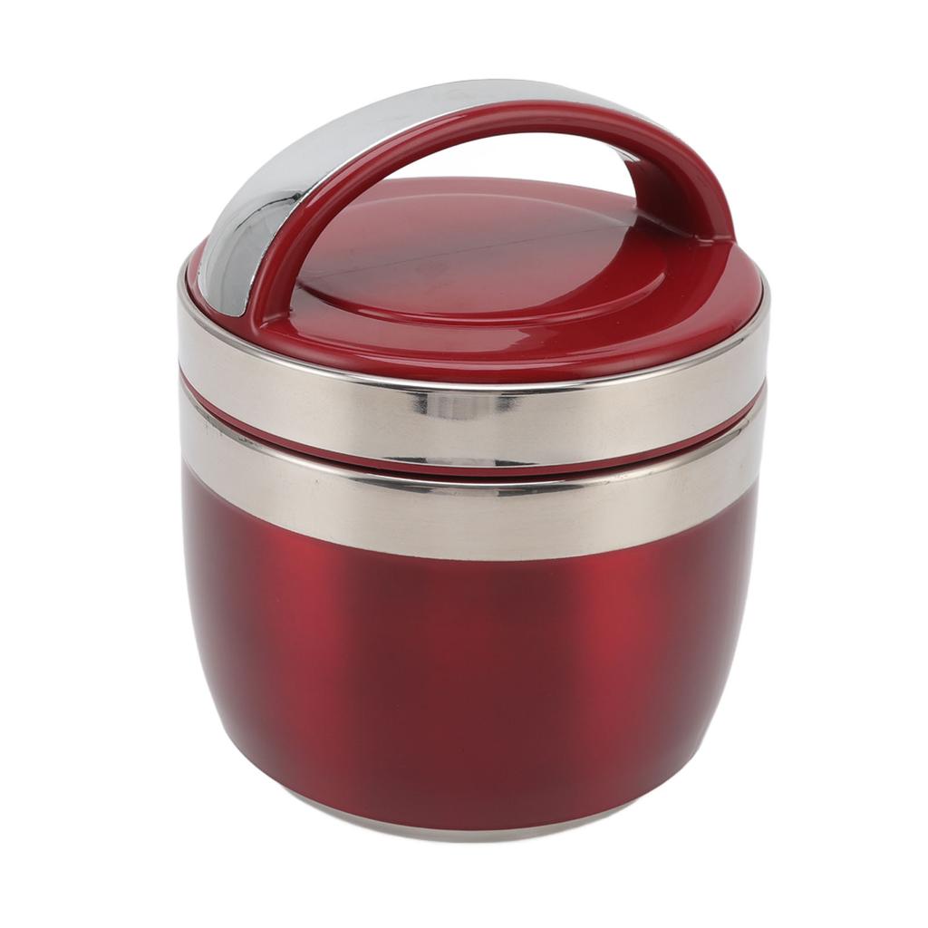 1.5L Vacuum Lunch Box 304 Stainless Steel Insulated Food Container Portable Bento Box for Student Office Worker Red