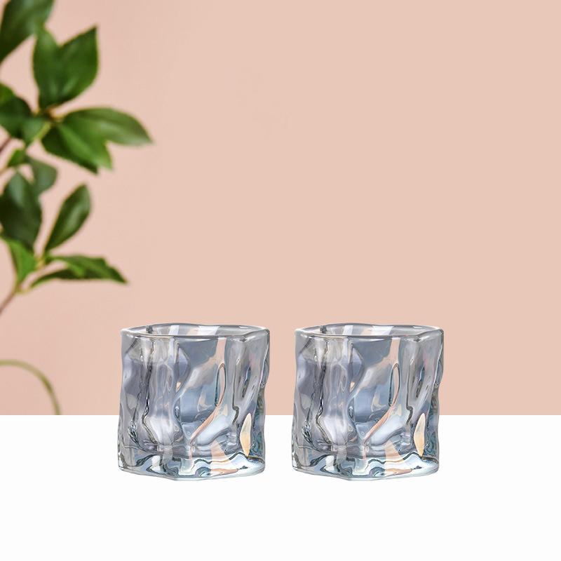GIANXI Transparent Glass Cup Iceberg Irregular Shape Household Coffee Cup Bar KTV Cann Beverage Cup Kitchen Bar Supplies