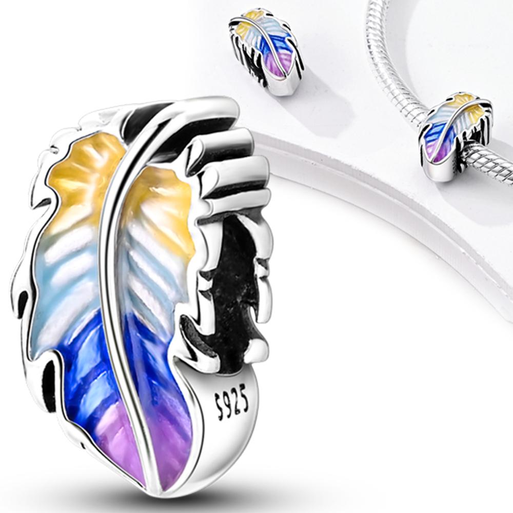 

Мечтательные Разноцветные Перья Бусины Медные Оригинальные Бусины Подходят для Оригинальных Браслетов с Подвесками Бусины Ювелирные Изделия Подарки для Женщин