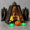 Yousheng Halloween Handheld LED Lantern Portable Night Light with Pumpkin Castle Witch Pattern Battery Operated Halloween Lamp for Indoor Outdoor