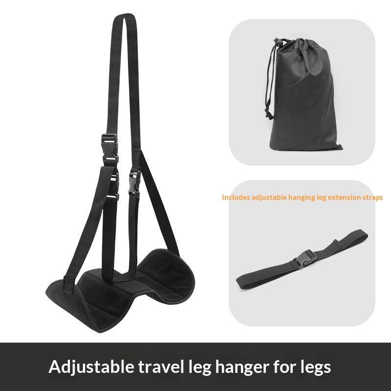 Airplane Footrest Adjustable Strap Portable Hammock Leg Rest Non-slip Soft Pad for Travel Long Flight Car Office Napping