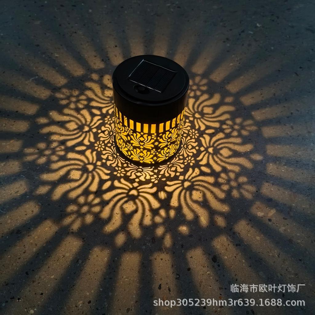 Solar Peony Mandala Flower Projector Lamp - Outdoor Villa & Garden Wrought Iron Decor Lamp