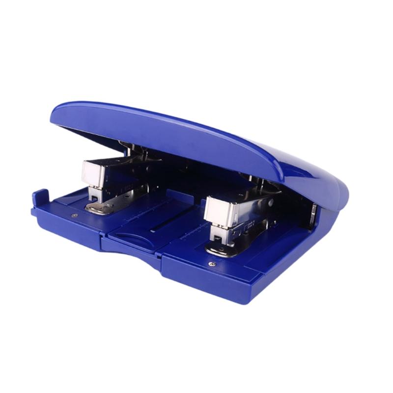 

Double Head Stapler Heavy Duty Basic Stapler Labor-Saving Desk Stapler 50 Sheets Capacity Stapling Machine for Office синій