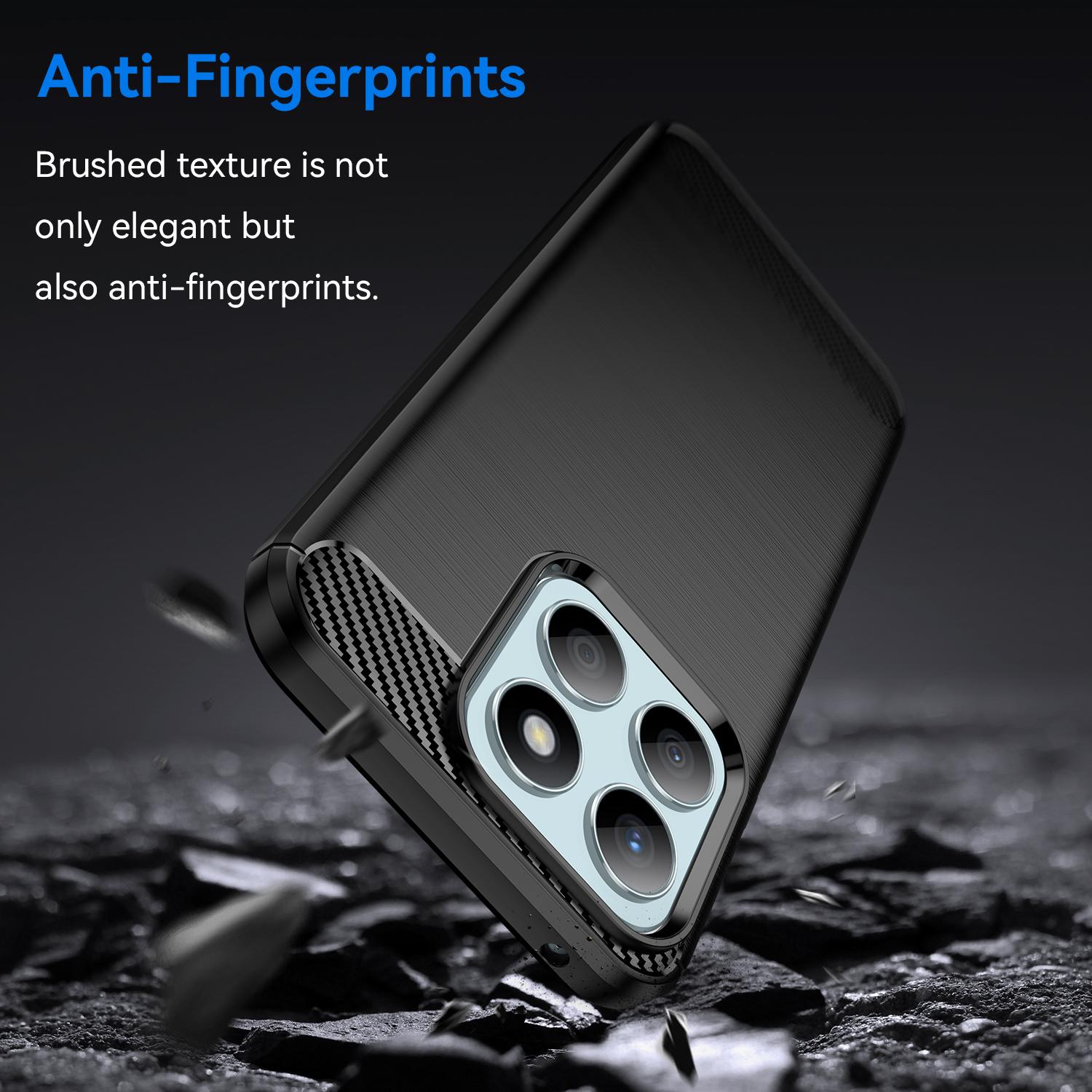 

Phone Cover for Honor X8b 4G TPU Case Anti-Scratch Carbon Fiber Texture Blue