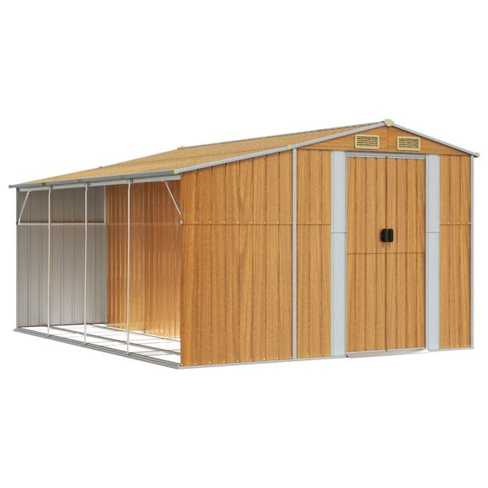 VidaXL Abri de Jardin, Cabane à Outils avec Poignées, Remise à Outils avec Toit Inclinable, Abri de Rangement, Marron Clair 3188300