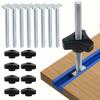 8 Pack T Bolt and Nut Set M8 Woodworking Tool Jigs Screw Slot Fastener and Through Hole Nut Miter Track Bolts Jig