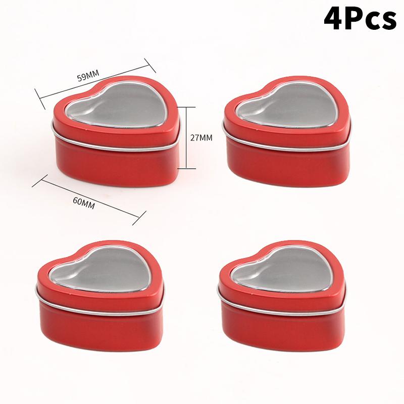 Heart-Shaped Gift Boxes, Tin Heart-Shaped Empty Jars With Lids, Mini Jewelry Boxes/Spice Boxes