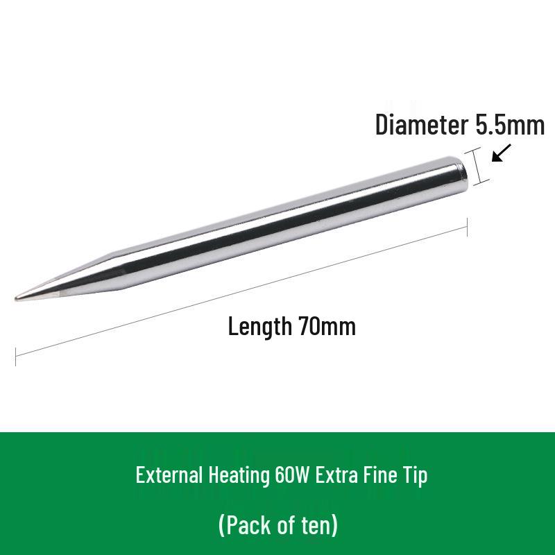 Lead-Free Eco-Friendly Electric Soldering Iron Tips: 30W/40W/60W - Universal Round, Pointed, Knife-Edge, and Horseshoe Styles.