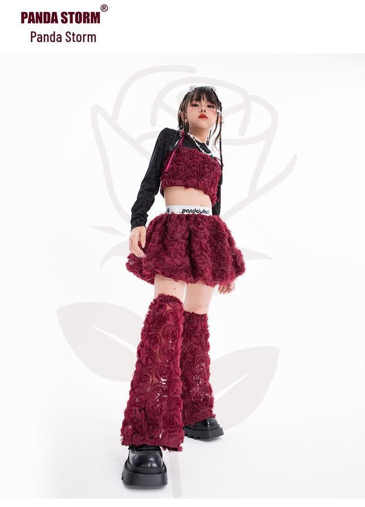 Ensemble Bandeau Jupe Jazz Doux et Élégant pour Filles - Parfait pour la Danse de Rue, le Défilé de Mode ou la Performance